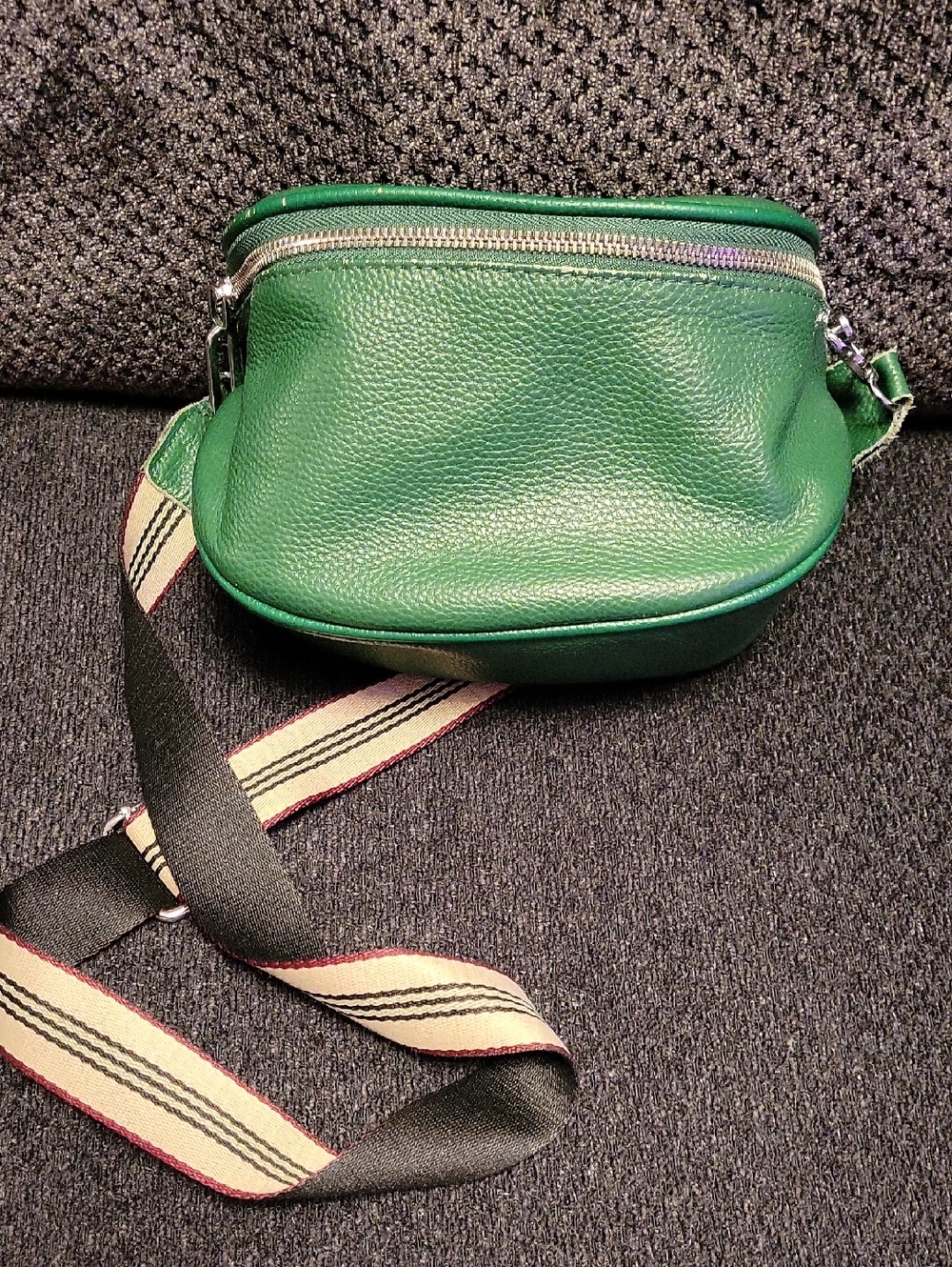 Pereviously Loved Green Leather Crossbody Bag AS IS